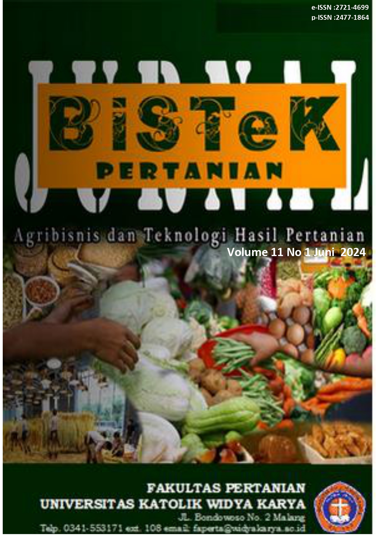 					View Vol. 11 No. 1 (2024): Juni : Jurnal BisTek Pertanian
				